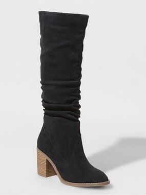 Universal Thread Woman’s "Lainee" Black Faux Suede Knee-High Boots- 7.5WC